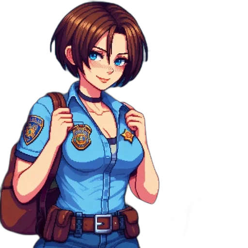 staff, jacket, weapon, pixel art transparent PNG cut-out