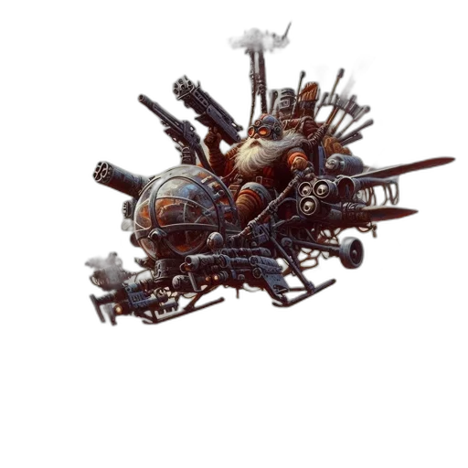 weapon, robot, staff, crown transparent PNG cut-out