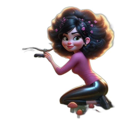 staff, hair, weapon, concept art transparent PNG cut-out