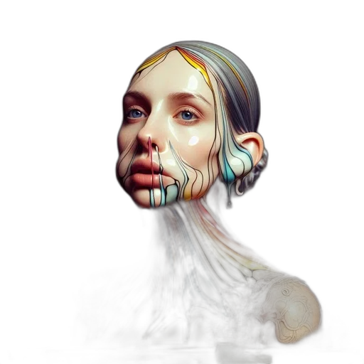 face, mask, hair, jewelry transparent PNG cut-out