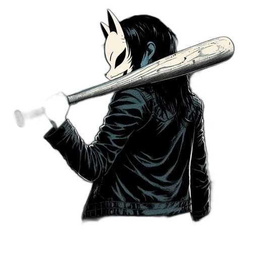 mask, jacket, weapon, sword transparent PNG cut-out