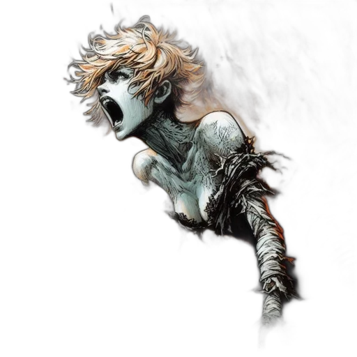 creature, hair, mask, comic book art transparent PNG cut-out