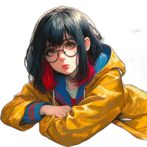 jacket, face, creature, hair transparent PNG cut-out