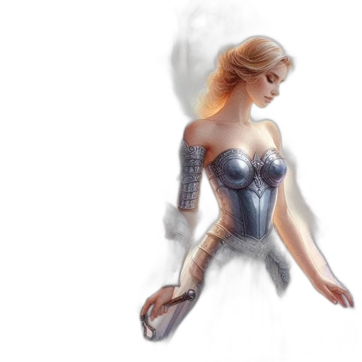 dress, robot, concept art, fantasy art transparent PNG cut-out