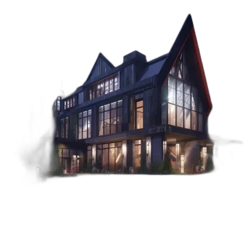 building, concept art, 3d render, photorealistic transparent PNG cut-out