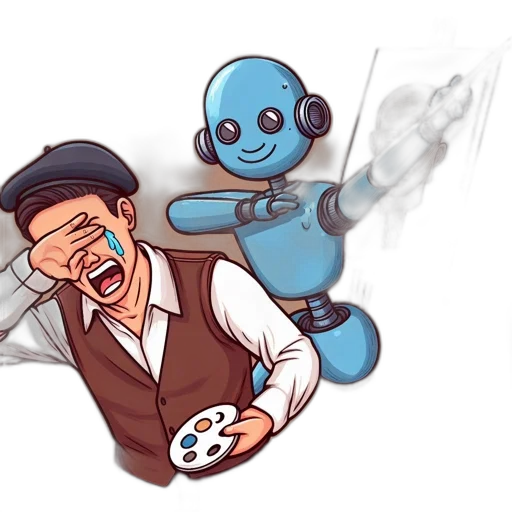 robot, concept art, comic book art, pixel art transparent PNG cut-out