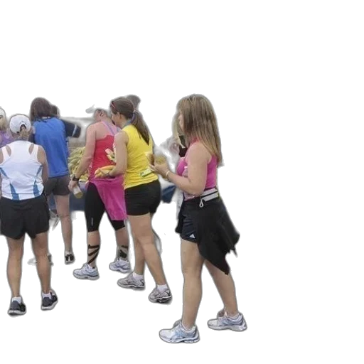 group, people, standing, around transparent PNG cut-out