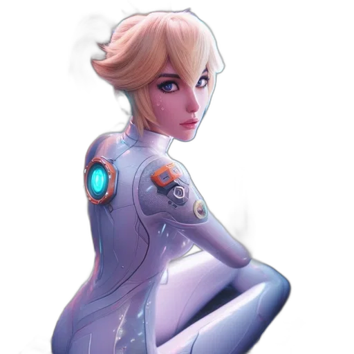 robot, dress, concept art, 3d render transparent PNG cut-out