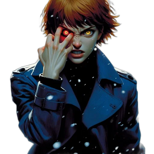 jacket, face, mask, comic book art transparent PNG cut-out