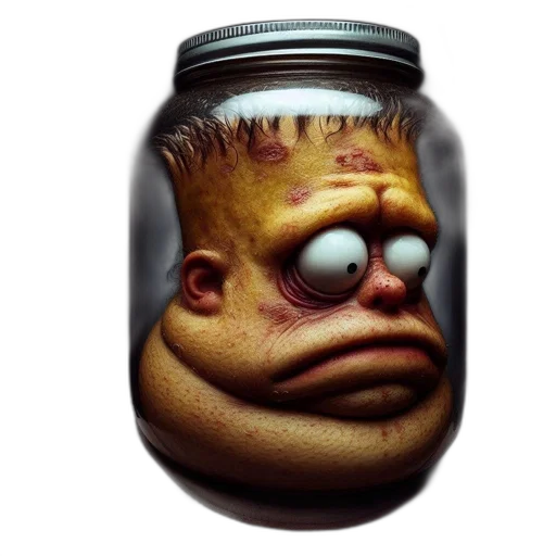 face, mask, creature, bottle transparent PNG cut-out