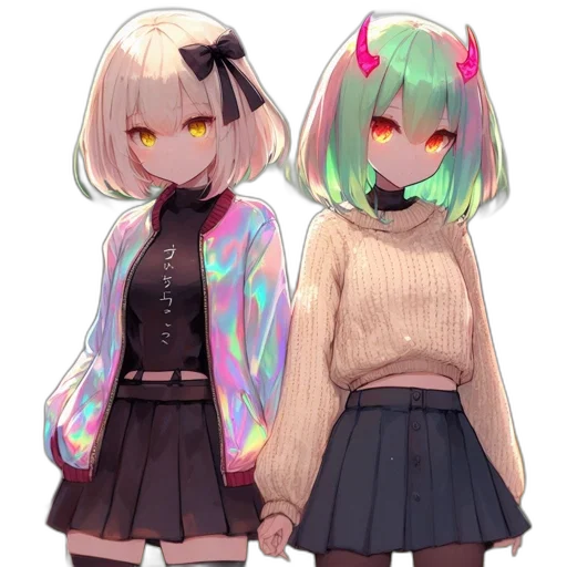 jacket, dress, creature, staff transparent PNG cut-out