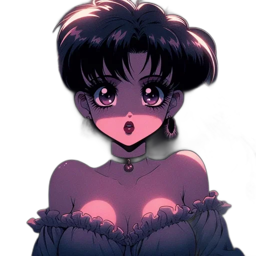 dress, anime, vaporwave, cartoon transparent PNG cut-out