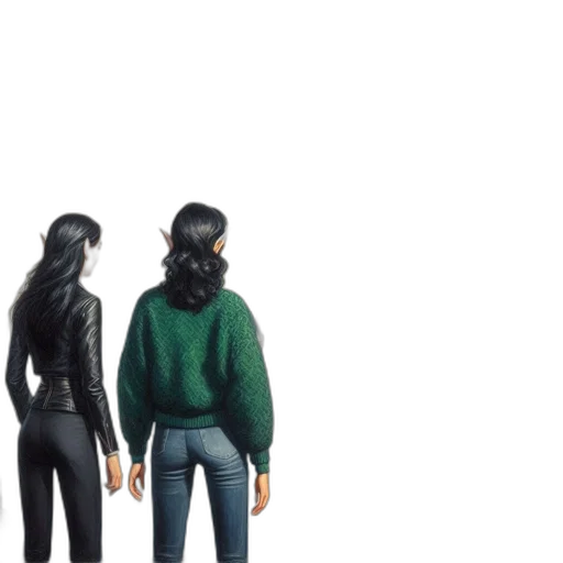 jacket, hair, 3d render, concept art transparent PNG cut-out
