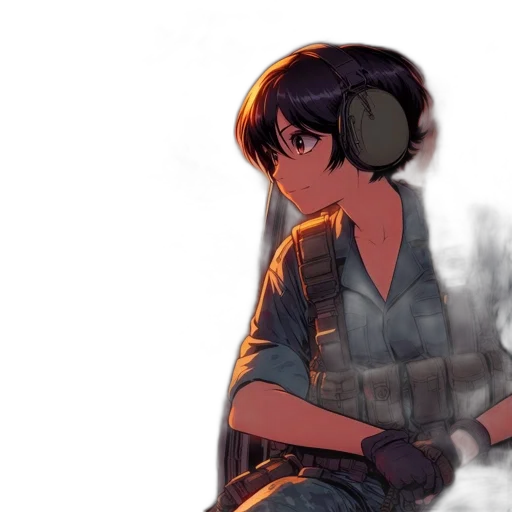 weapon, jacket, mask, concept art transparent PNG cut-out