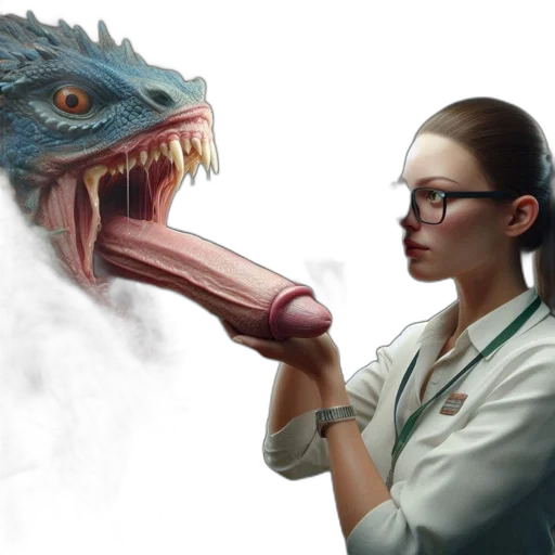 dragon, creature, staff, mask transparent PNG cut-out