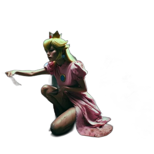 crown, dress, creature, staff transparent PNG cut-out