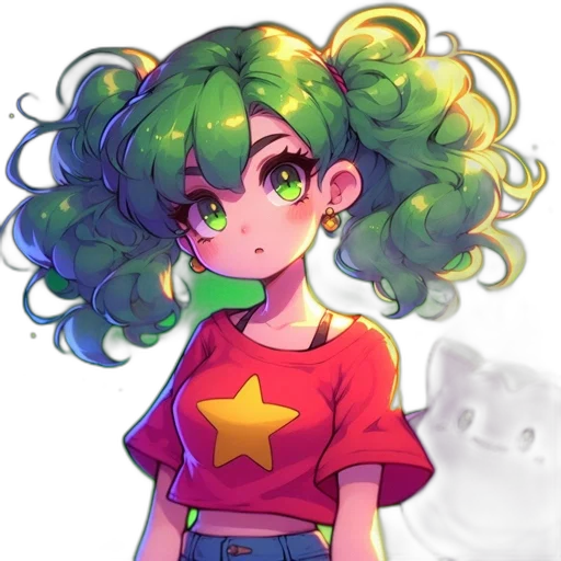 hair, crown, staff, creature transparent PNG cut-out