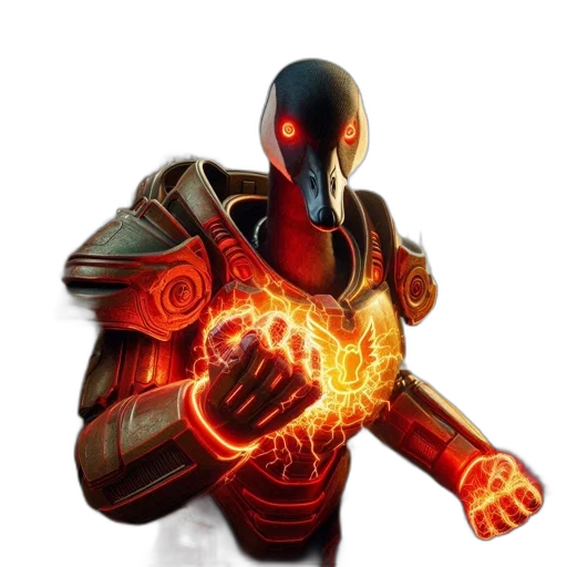 robot, weapon, staff, mask transparent PNG cut-out