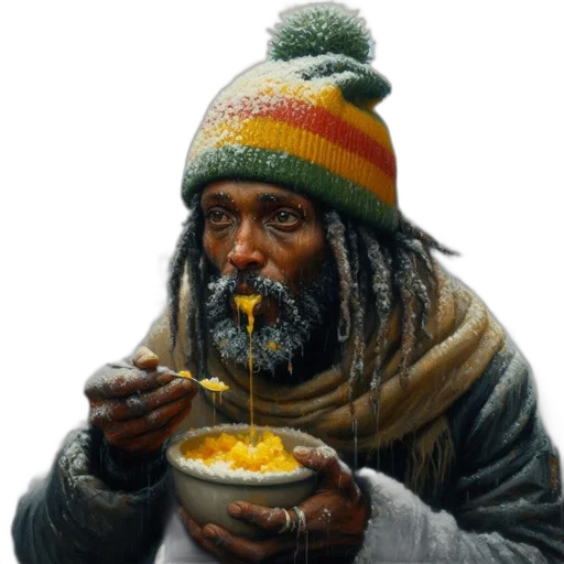 food, hat, face, staff transparent PNG cut-out