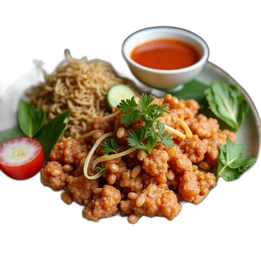 food, photorealistic, spread, thai transparent PNG cut-out