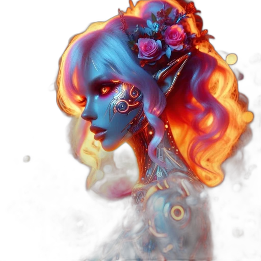 face, fantasy art, concept art, pixel art transparent PNG cut-out