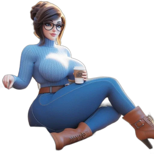 dress, robot, staff, 3d render transparent PNG cut-out