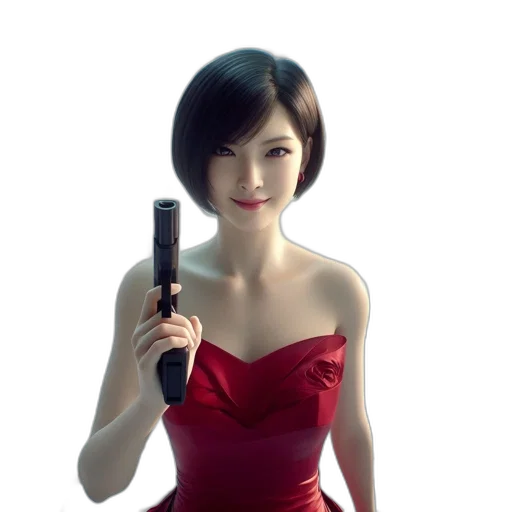 staff, dress, weapon, hair transparent PNG cut-out