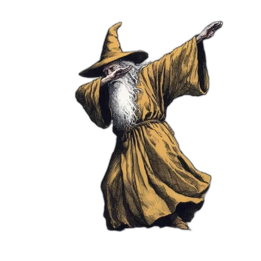 dress, staff, hat, mask transparent PNG cut-out
