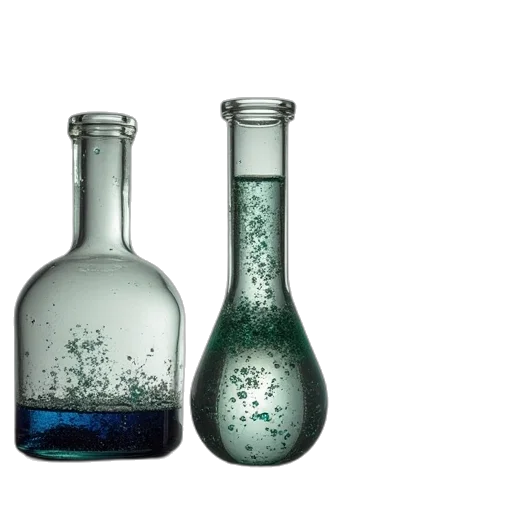 bottle, 3d render, blue, green transparent PNG cut-out