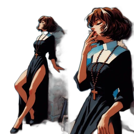 dress, concept art, comic book art, anime transparent PNG cut-out