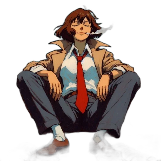 jacket, staff, robot, concept art transparent PNG cut-out