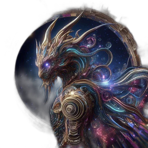 dragon, mask, hair, face transparent PNG cut-out