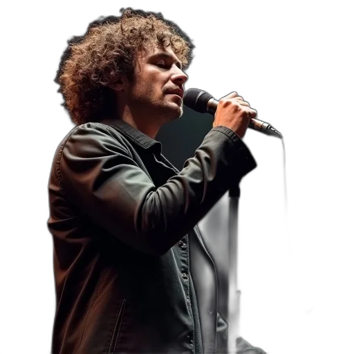 jacket, man, curly, hair transparent PNG cut-out
