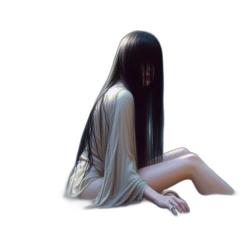 hair, dress, creature, mask transparent PNG cut-out