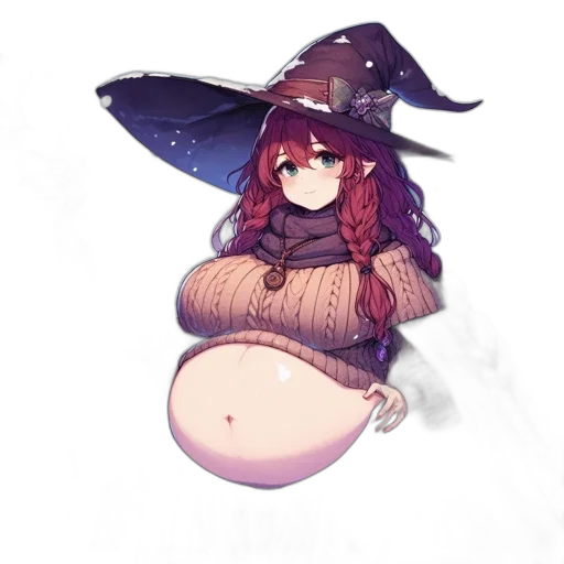 hat, dress, staff, creature transparent PNG cut-out