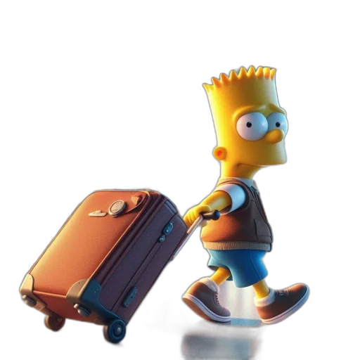 concept art, 3d render, pixel art, bart transparent PNG cut-out
