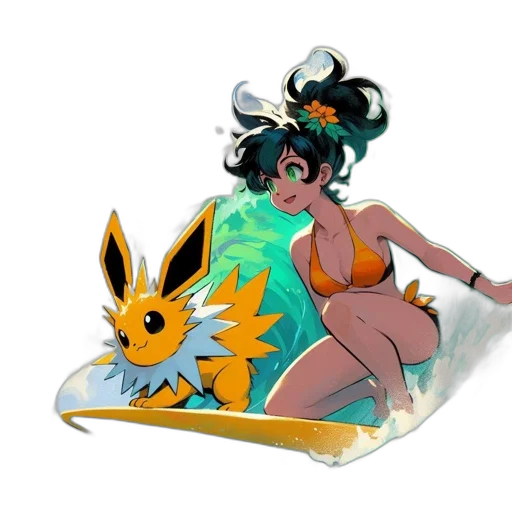 concept art, fantasy art, vaporwave, anime transparent PNG cut-out