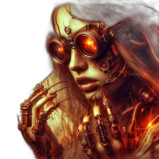 robot, cyberpunk, fantasy art, concept art transparent PNG cut-out