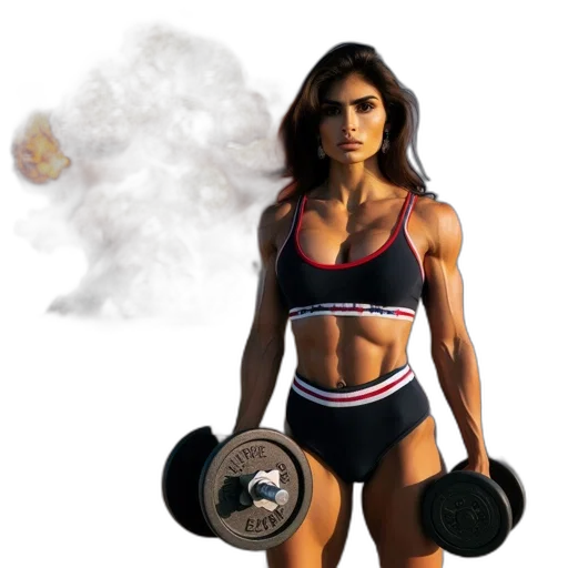 photorealistic, concept art, woman, workout transparent PNG cut-out