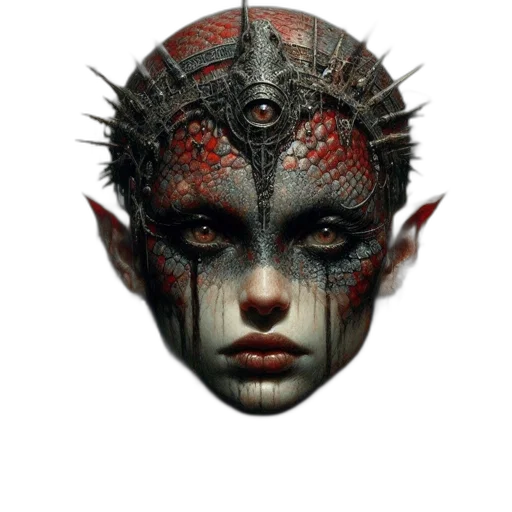 mask, face, creature, dragon transparent PNG cut-out