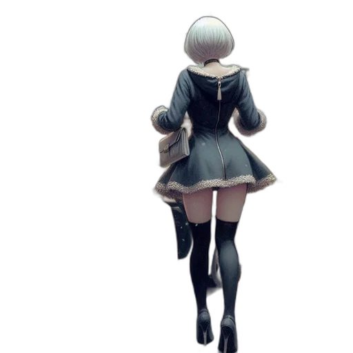 dress, robot, jacket, staff transparent PNG cut-out