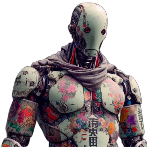 robot, mask, jacket, face transparent PNG cut-out