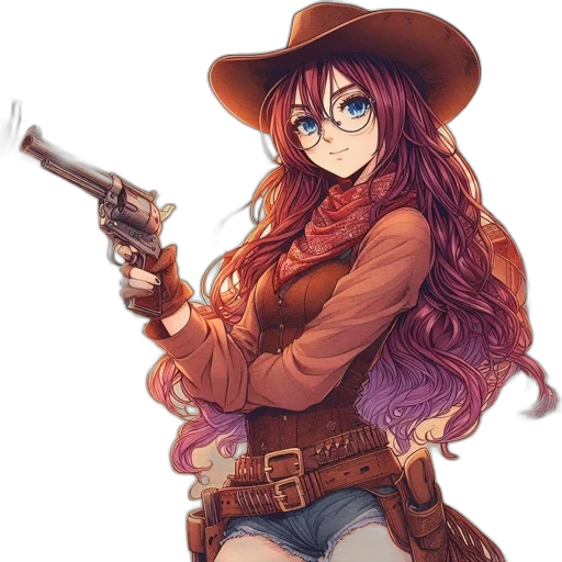 weapon, staff, hat, jacket transparent PNG cut-out
