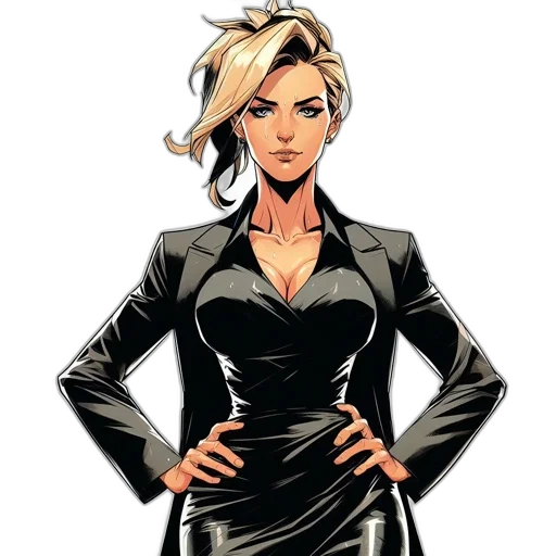 jacket, dress, comic book art, cartoon transparent PNG cut-out