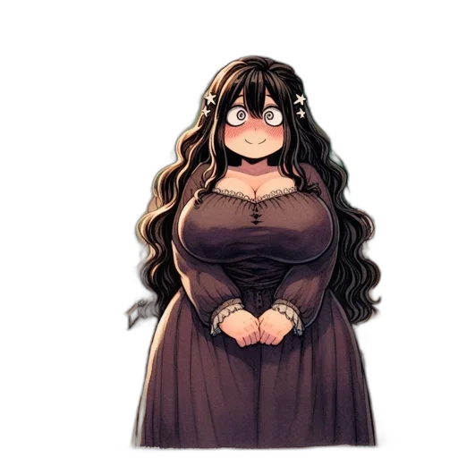 dress, staff, crown, creature transparent PNG cut-out