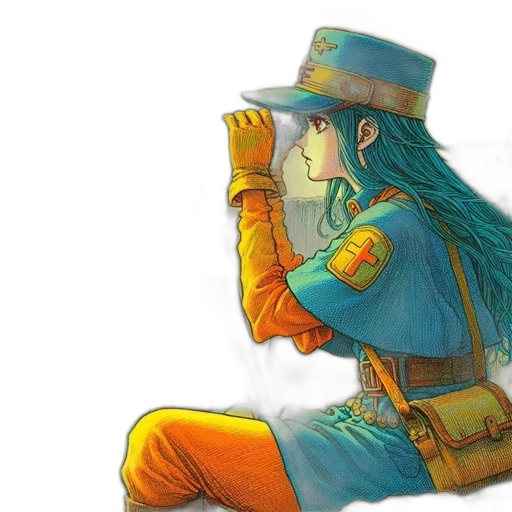 hat, staff, watercolor, concept art transparent PNG cut-out