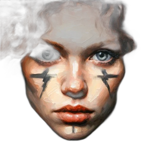 face, mask, crown, photorealistic transparent PNG cut-out
