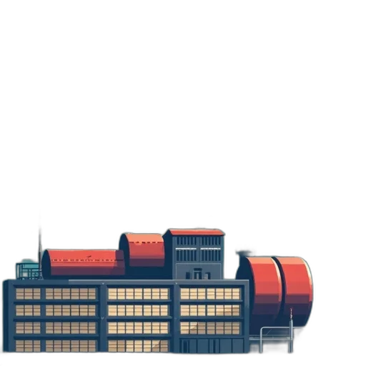 building, 3d render, concept art, pixel art transparent PNG cut-out