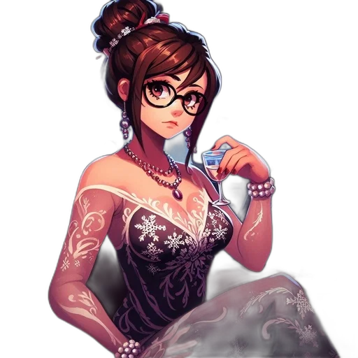 dress, crown, jewelry, fantasy art transparent PNG cut-out
