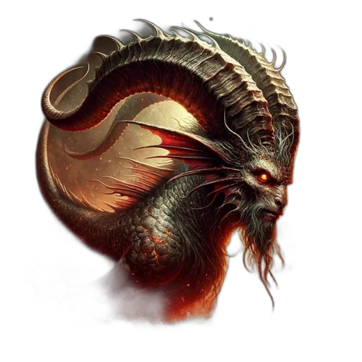 dragon, creature, mask, hair transparent PNG cut-out